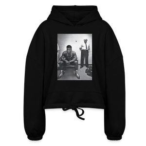 SnkrVet "Punch Out" Women’s Cropped Hoodie - black