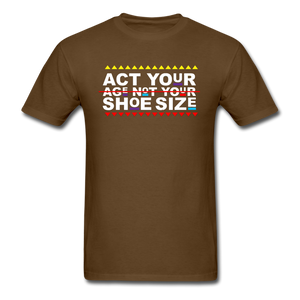 E. GotSole/SnkrVet  'Act Your Age' Unisex Classic T-Shirt - brown