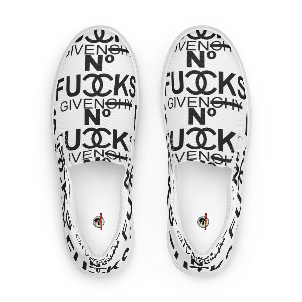SnkrVet  'No F*&#s' Women’s Custom slip-on canvas shoes - Sneaker-Veteranz
