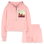 SnkrVet 'Fat Bottom Girls' Women’s Cropped Hoodie & Jogger Short Set - light pink