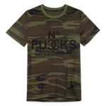 SnkrVet 'No F*&#s' Alternative Unisex Eco Camo T-Shirt - green camo