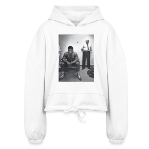 SnkrVet "Punch Out" Women’s Cropped Hoodie - white