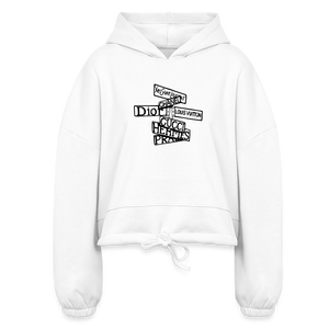 SnkrVet "Signs" Women’s Cropped Hoodie - white
