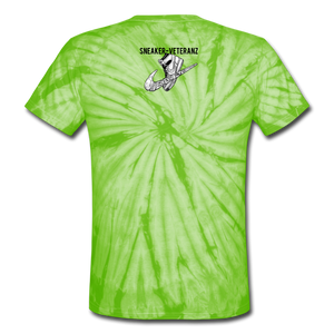 SnkrVet 'Overbranded' Tie Dye T-Shirt - spider lime green
