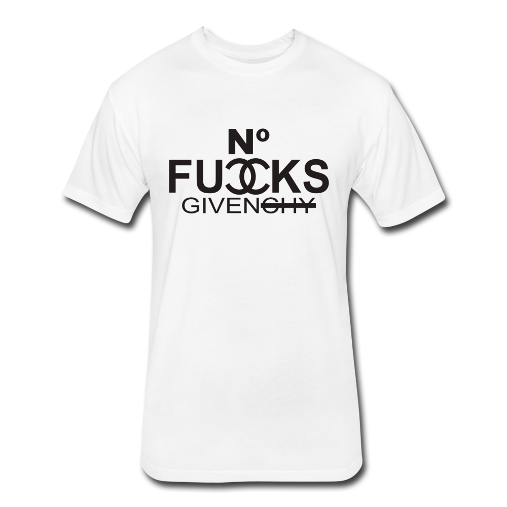 SnkrVet 'No Fucks' Fitted Cotton/Poly T-Shirt | Next Level 6210 - white