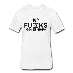 SnkrVet 'No Fucks' Fitted Cotton/Poly T-Shirt | Next Level 6210 - white