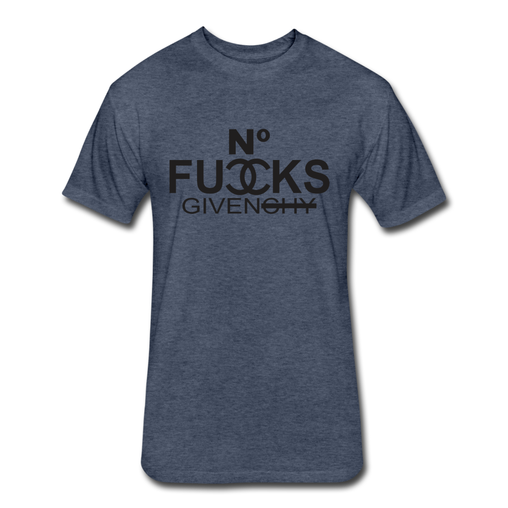 SnkrVet 'No Fucks' Fitted Cotton/Poly T-Shirt | Next Level 6210 - heather navy