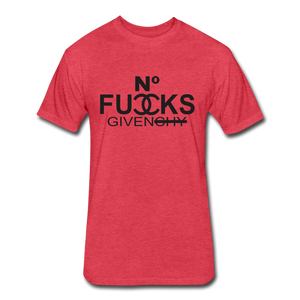 SnkrVet 'No Fucks' Fitted Cotton/Poly T-Shirt | Next Level 6210 - heather red