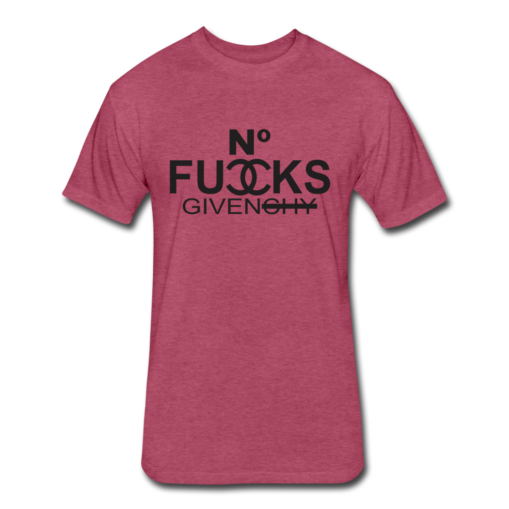 SnkrVet 'No Fucks' Fitted Cotton/Poly T-Shirt | Next Level 6210 - heather burgundy