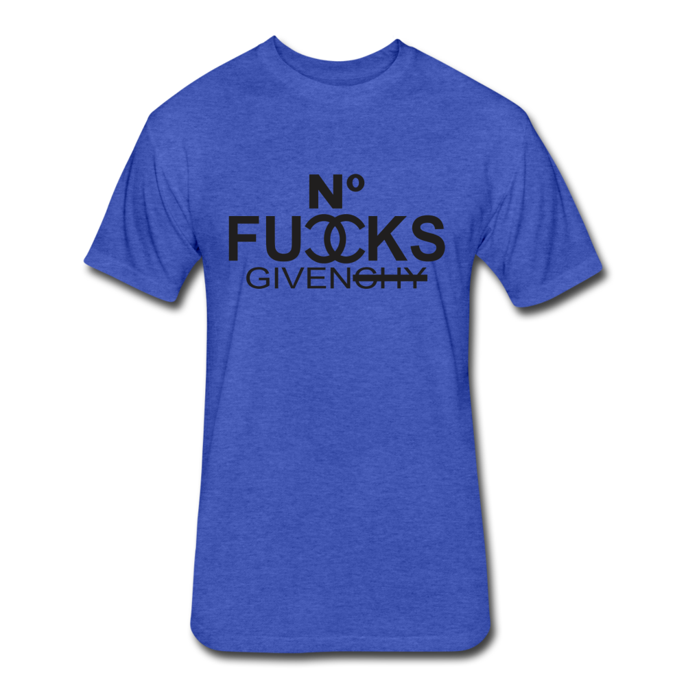 SnkrVet 'No Fucks' Fitted Cotton/Poly T-Shirt | Next Level 6210 - heather royal
