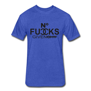 SnkrVet 'No Fucks' Fitted Cotton/Poly T-Shirt | Next Level 6210 - heather royal