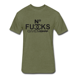 SnkrVet 'No Fucks' Fitted Cotton/Poly T-Shirt | Next Level 6210 - heather military green