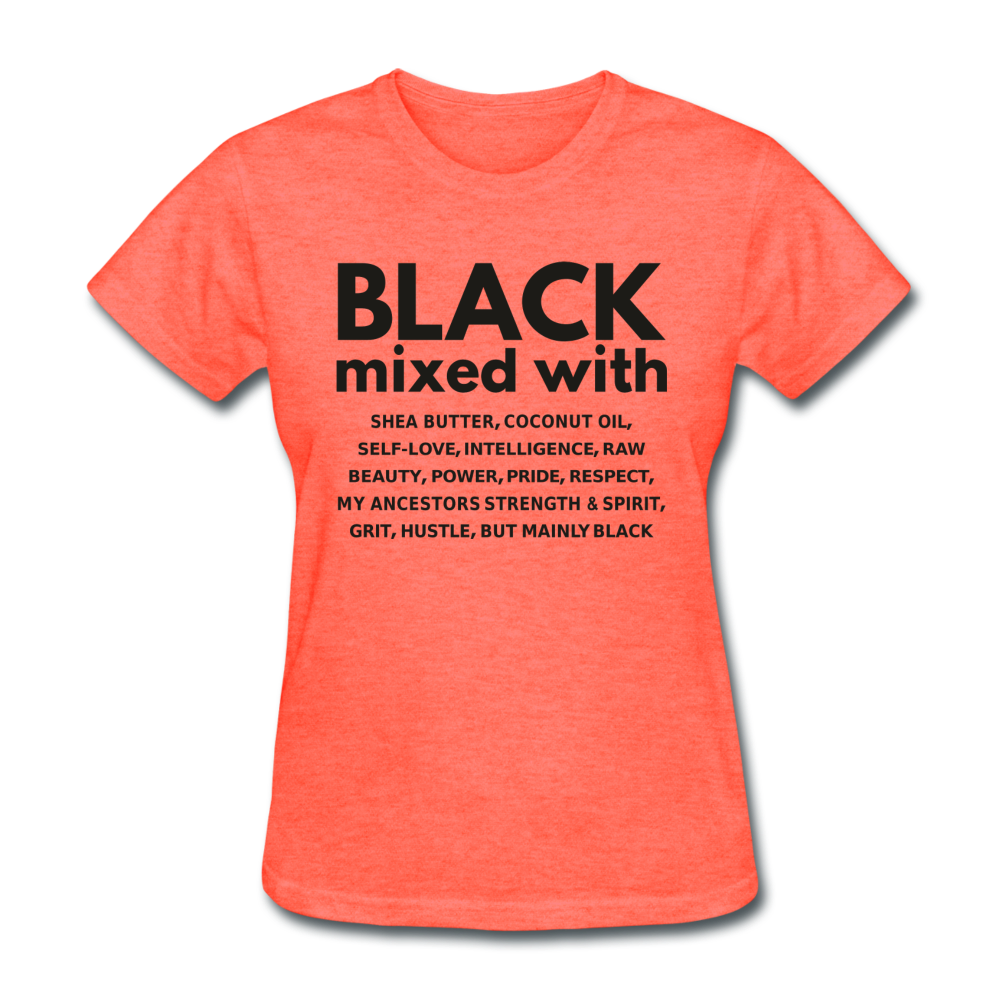 SnkrVet 'Black Mixed With' Women's T-Shirt - heather coral