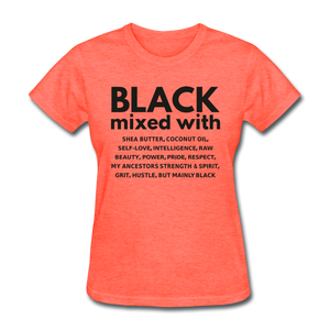 SnkrVet 'Black Mixed With' Women's T-Shirt - heather coral