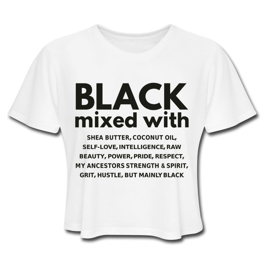 SnkrVet 'Black Mixed With'  Women's Cropped T-Shirt - white