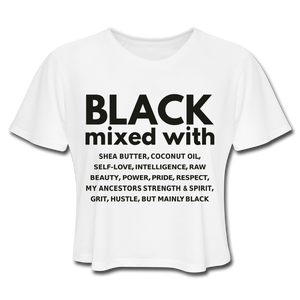 SnkrVet 'Black Mixed With'  Women's Cropped T-Shirt - white