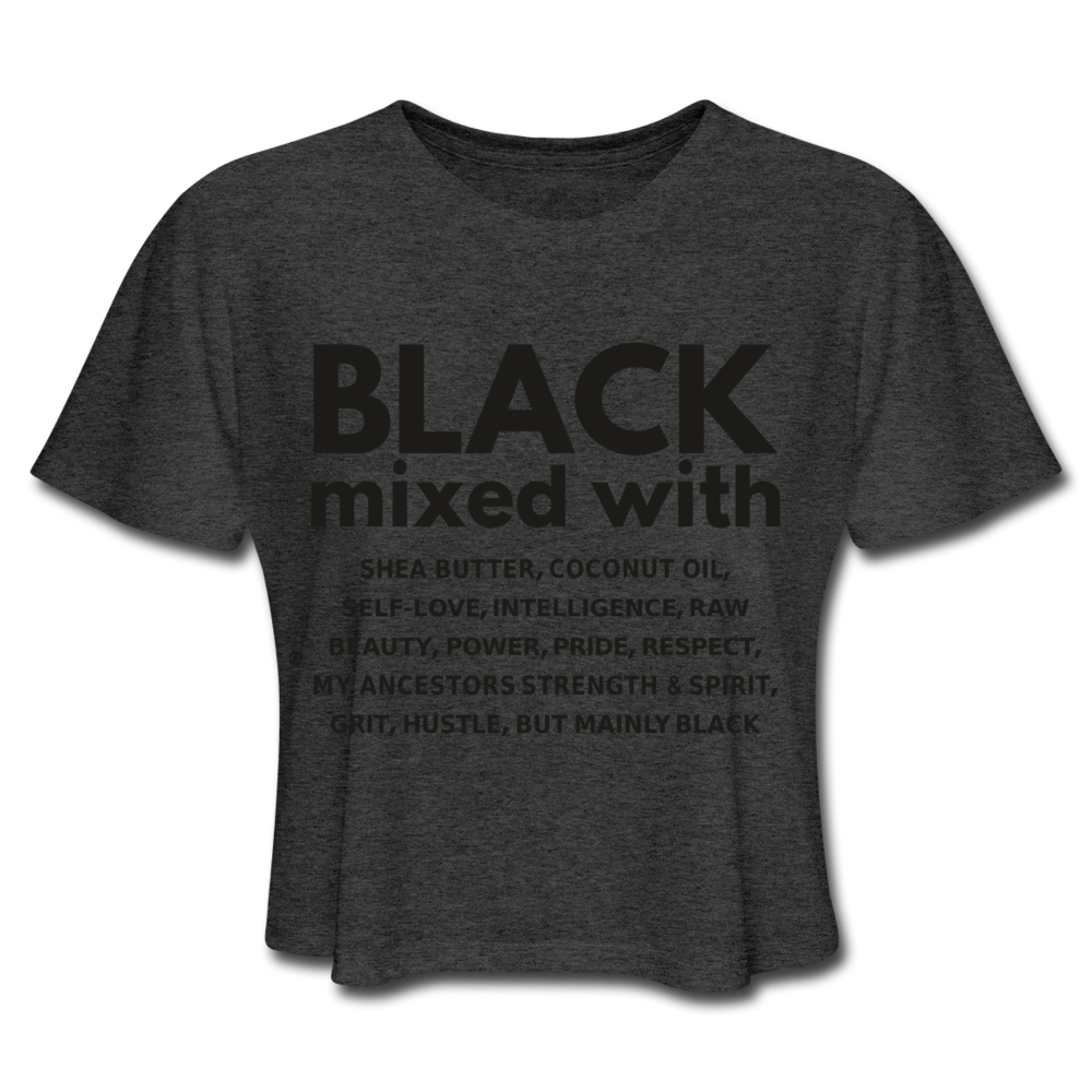 SnkrVet 'Black Mixed With'  Women's Cropped T-Shirt - deep heather