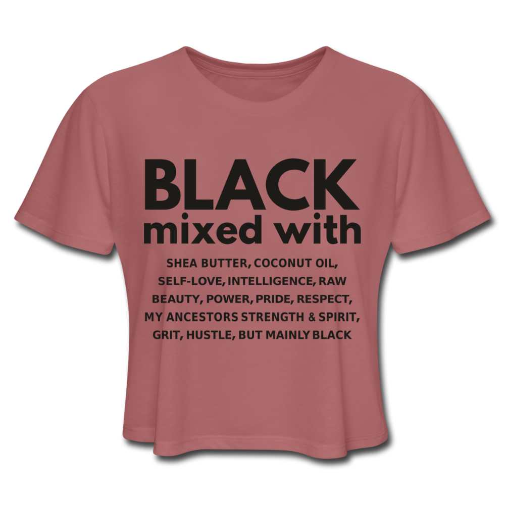 SnkrVet 'Black Mixed With'  Women's Cropped T-Shirt - mauve