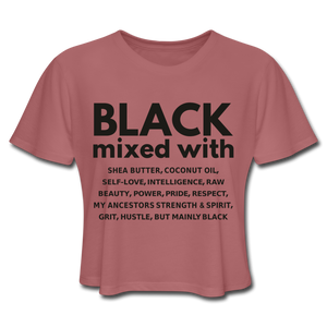 SnkrVet 'Black Mixed With'  Women's Cropped T-Shirt - mauve