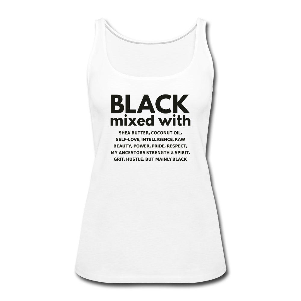 SnkrVet 'Black Mixed With' Women’s Premium Tank Top - white