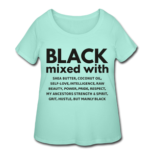 SnkrVet 'Black Mixed With' Women’s Curvy T-Shirt - mint
