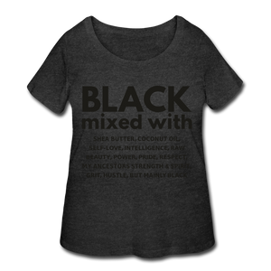 SnkrVet 'Black Mixed With' Women’s Curvy T-Shirt - deep heather