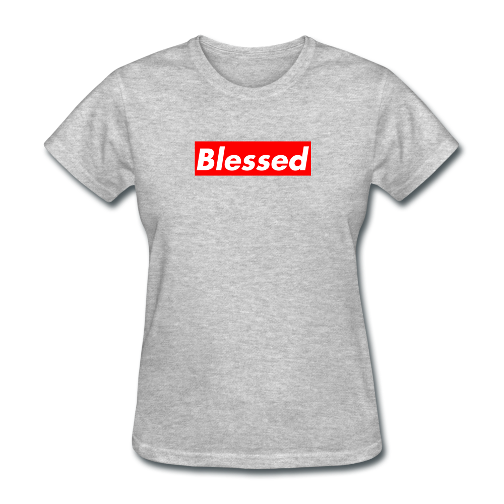 SnkrVet 'Blessed' Box Logo Women's T-Shirt - heather gray