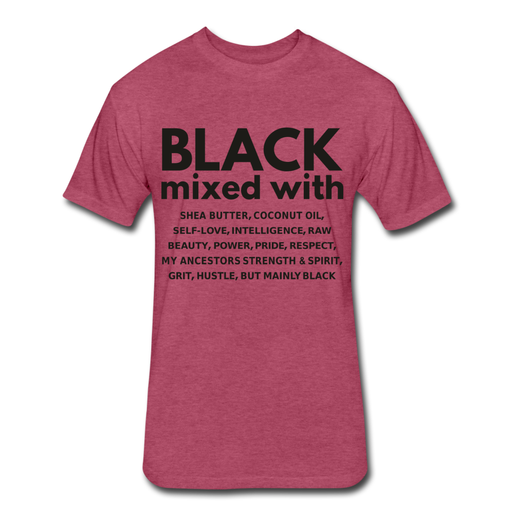 SnkrVet 'Black Mixed With' Fitted Cotton/Poly T-Shirt - heather burgundy