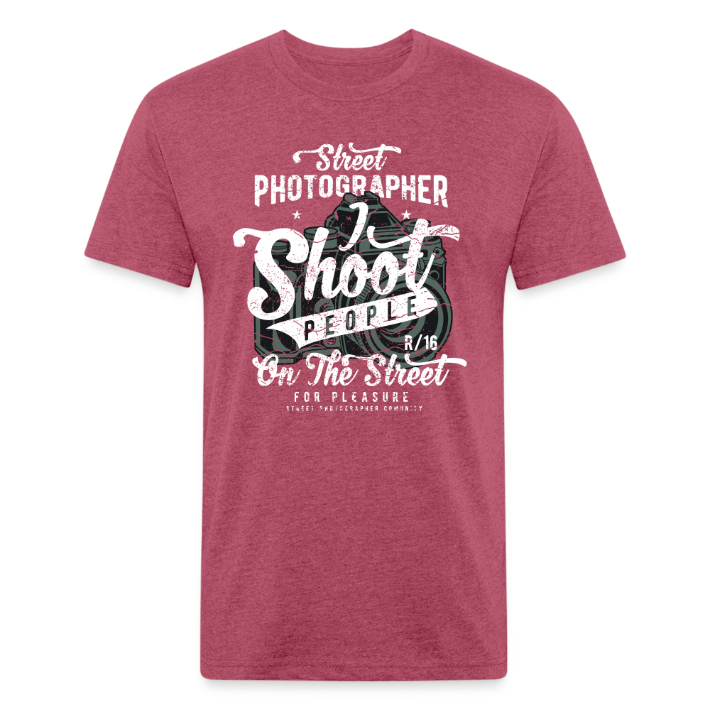SnkrVet 'I Shoot People' Fitted Cotton/Poly T-Shirt - heather burgundy