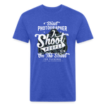 SnkrVet 'I Shoot People' Fitted Cotton/Poly T-Shirt - heather royal
