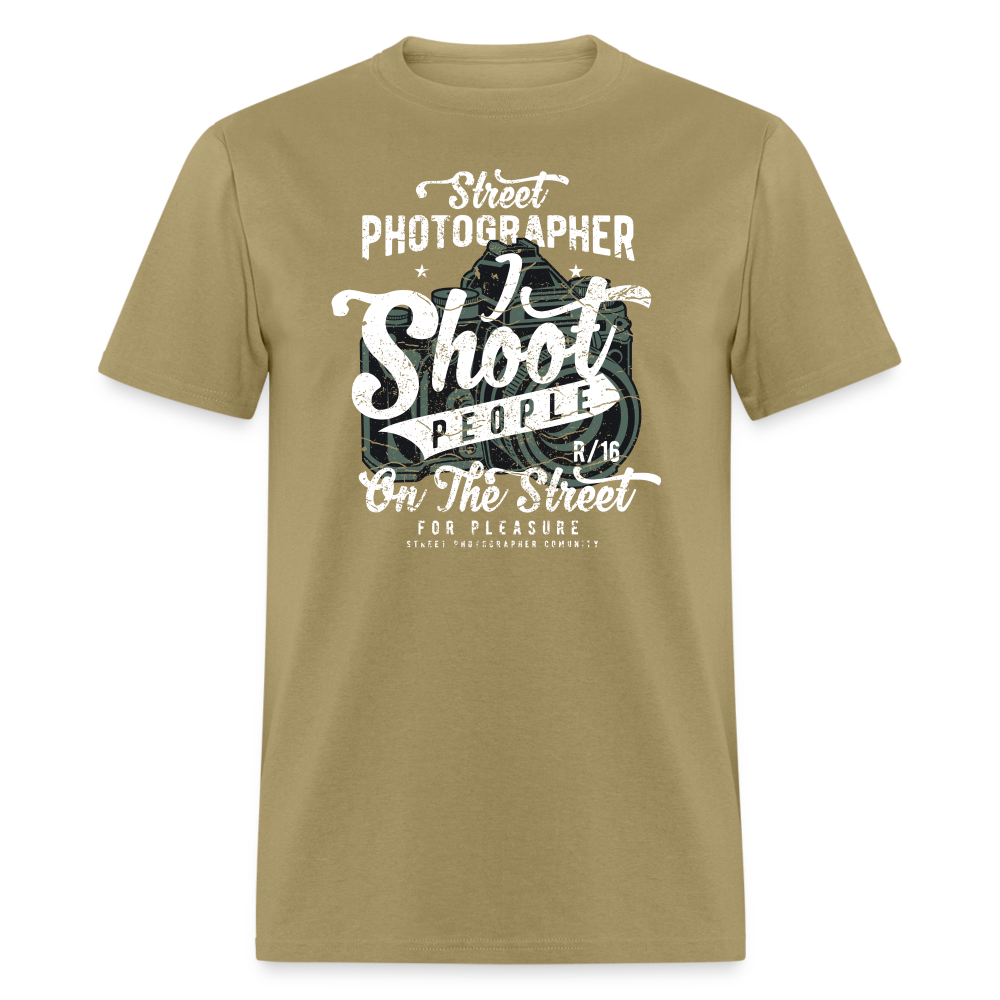 SnkrVet 'I Shoot People' Unisex T-Shirt - khaki