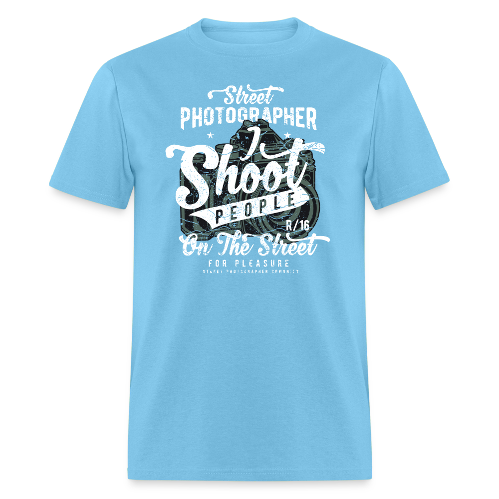SnkrVet 'I Shoot People' Unisex T-Shirt - aquatic blue